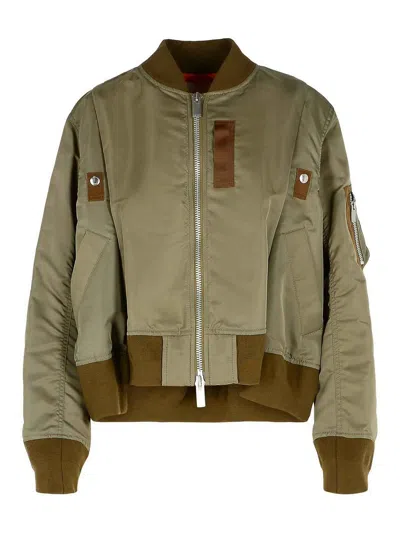 SACAI CHAQUETA BOMBER - VERDE