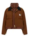 Sacai X Carhartt Wip Capsule Double-layer Jacket In Brown