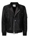 Sacai Black Nylon Twill Bomber Jacket In Black
