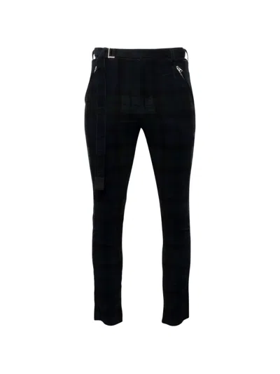 Sacai Check Corduroy Trousers In Black