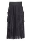 Sacai Check-pattern Pleated Skirt In Black