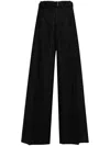 Sacai High-waist Wide-leg Trousers In Black
