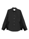 Sacai Checked-pattern Shirt Jacket In Gray