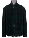 Sacai Checked Reversible Wool Jacket In Green