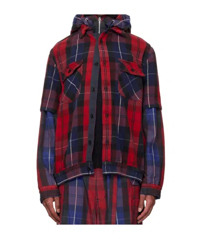 Sacai Checked Sweater In Black