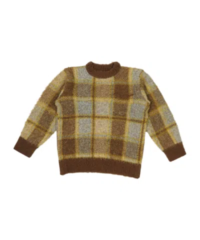 Sacai Checked Sweater In Green