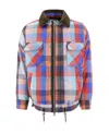 Sacai Check-pattern Zip-up Bomber Jacket In Multicolor