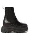 Sacai Black Leather Chelsea Boots