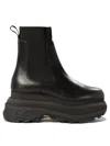Sacai Black Leather Chelsea Boots In Black