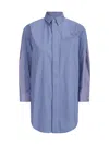 Sacai Striped Shirt Dress In L/blue Stripe