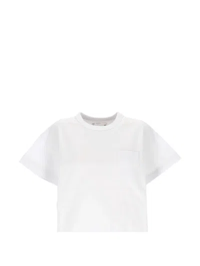 Sacai T-shirt With Voile Back Insert In White