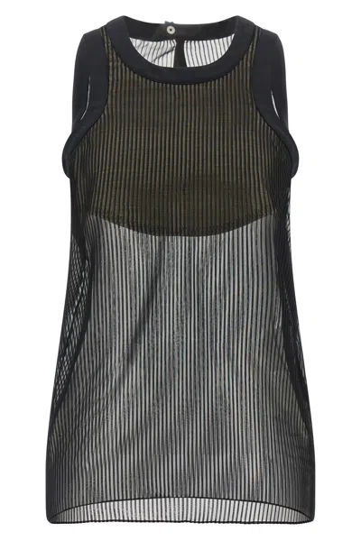 Sacai Chiffon Top In Black