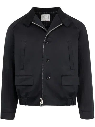 Sacai Chino Bomber Jacket In Blue