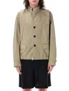 Sacai Chino Jacket With Band Collar And Functional Pockets In Beige
