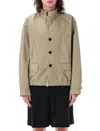 Sacai Chino Jacket With Band Collar And Functional Pockets In Black