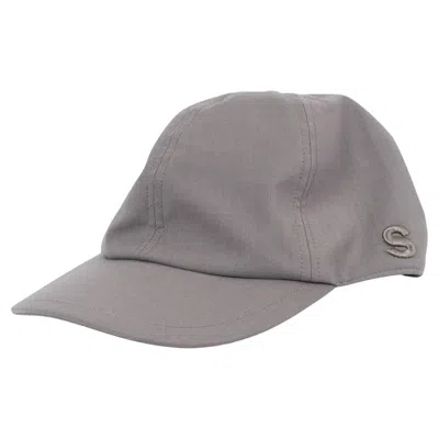 Pre-owned Sacai Christian Dior Grey Wool Drawstring Baseball Cap Hat 2 56 In Gray