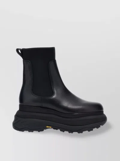 Sacai Chelsea Leather Ankle Boots Boots, Ankle Boots In Black