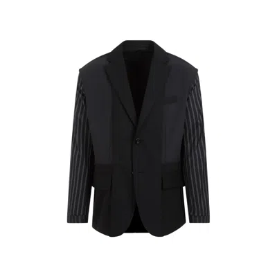 Sacai Classic Suited Jacket For Men In Black