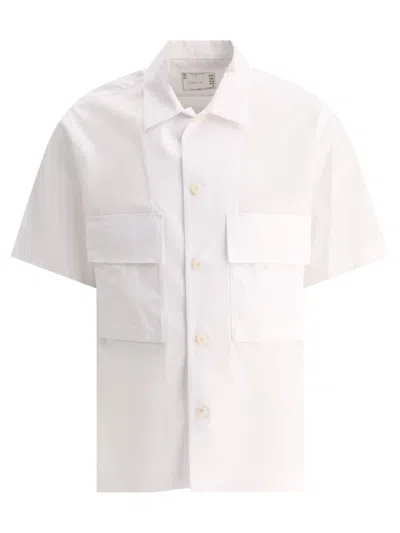 Sacai Thomas Mason Cotton Poplin Shirt In White