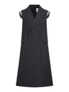 Sacai Black Polyester Blend Vest In Black