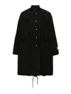 Sacai Thomas Mason Fishtail-design Coat In Black