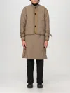 Sacai Layered Effect Quilted Coat In Beige