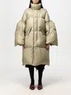 Sacai Long Down Jacket With Sculpted Sleeves In Kaki