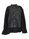 Sacai Denim Coat In Blue