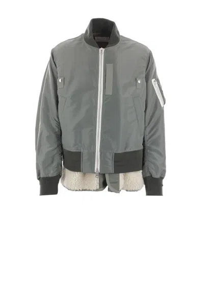 Sacai Coats In Gray