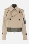 Sacai Short Trench Coat With Raglan Sleeves