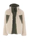 Sacai Sherling Beige Wool Blend Jacket In Neutral