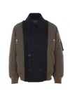 Sacai Double-breasted Anchor-button Coat In Blue