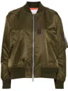 Sacai Green Paneled Bomber Jacket In Multi