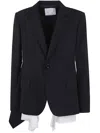 Sacai Women's Suiting X Cotton Poplin Jacket In Black