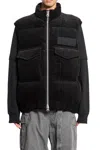 Sacai Corduroy Vest Jacket In Black