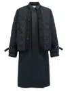Sacai Layered Coat In Black