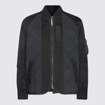 Sacai Quilted Padded Bomber Jacket In Black