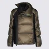 Sacai Layered Blazer Puffer Hybrid Wool Jacket In Khaki/navy