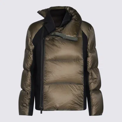 SACAI SACAI DARK GREEN AND BLUE NYLON DOWN JACKET
