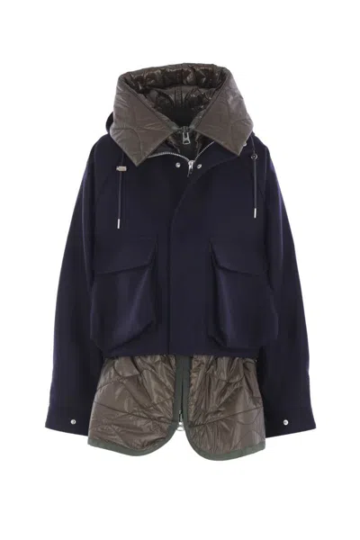 Sacai Coats In Black