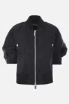 Sacai Short-sleeve Bomber Jacket In Black