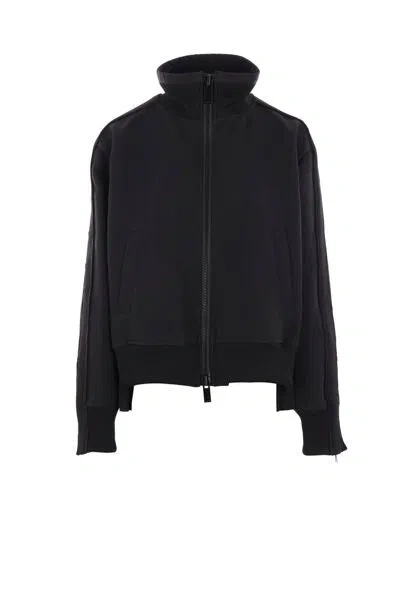 Sacai Technical Jersey Jacket In Black