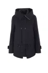 Sacai Double-layer Hooded Jacket In Blue