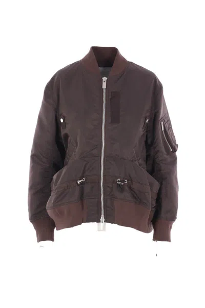 Sacai Coats In Brown