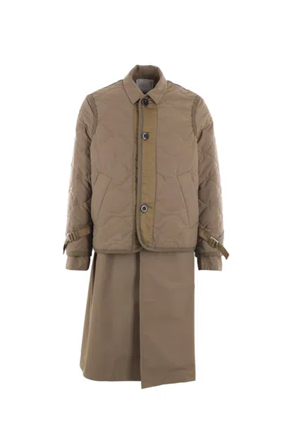 Sacai Coats In Gray