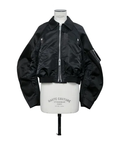Sacai Collared Casual Jacket In Black