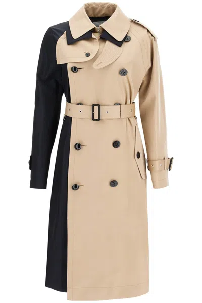 Sacai Women's "color Block Gabardine Trench In Multi