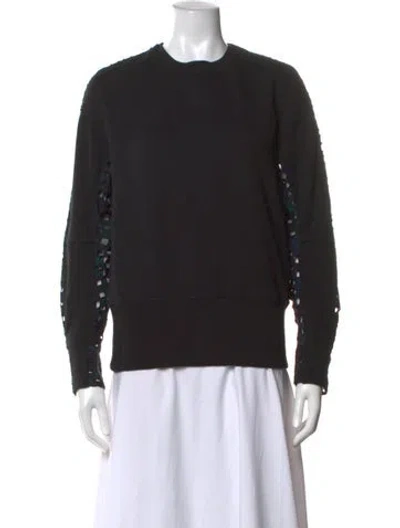 Pre-owned Sacai Colorblock Pattern Crew Neck Sweatshirt In Black