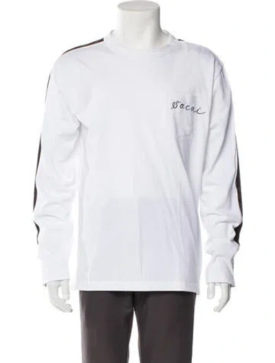 Pre-owned Sacai Colorblock Pattern Crew Neck Sweatshirt W/ Tags In White