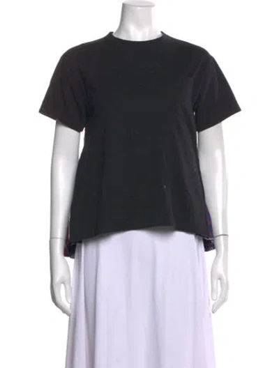 Pre-owned Sacai Colorblock Pattern Crew Neck T-shirt In Black